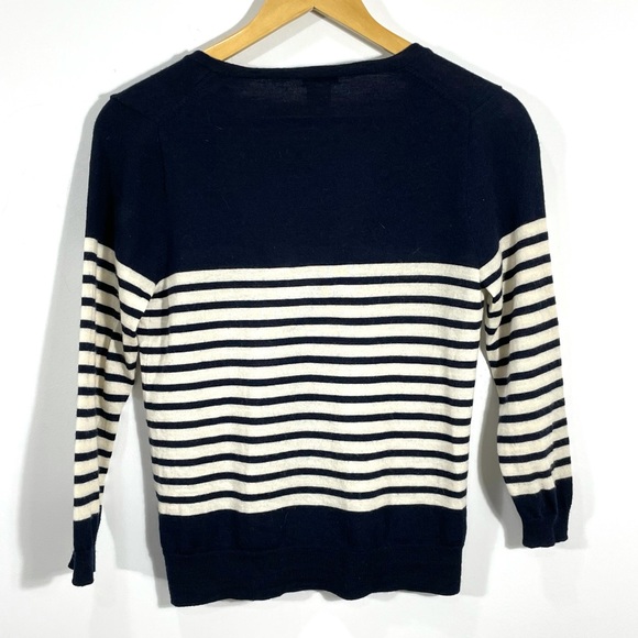 J. Crew Merino Stripe Zip Cardigan - Picture 6 of 9